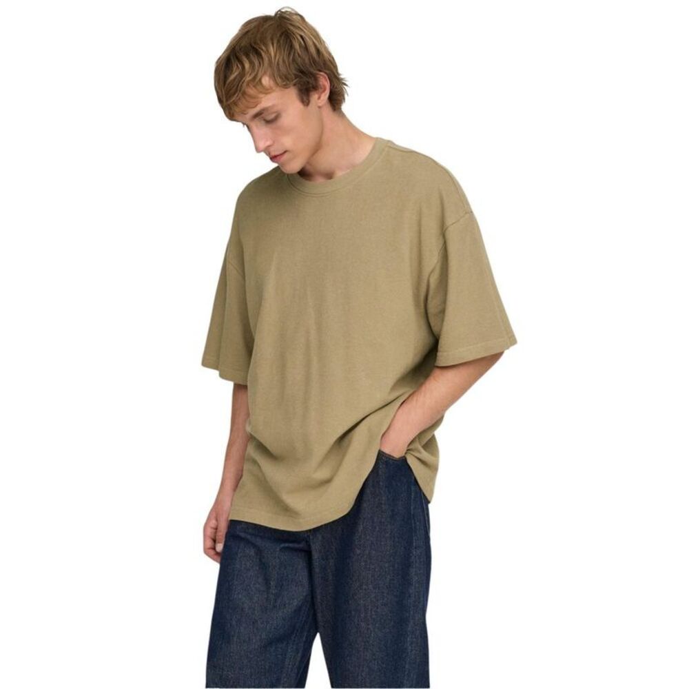 Only & Sons Brown Cotton Men's T-Shirt